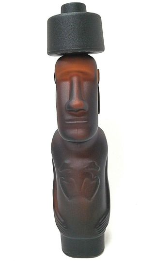 Pisco Capel Easter Island Moai Tiki Statue Amber 13.  25 " Glass Bottle From Chile