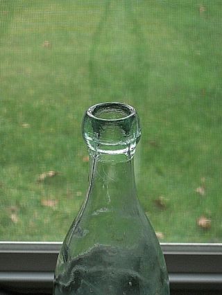 Antique Light Green Hamilton Torpedo Soda Bottle w/Applied Blob 1860 ' s 2