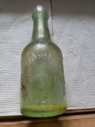 Easton,  Pa/ Aqua Squat Blob Top Beer Soda Bottle/ Willibald Kuebler/