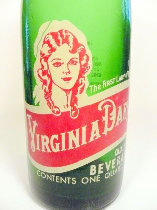 Vintage Acl Soda Bottle: Virgina Dare Of Kensington,  Pa - 32 Oz Vintage Acl
