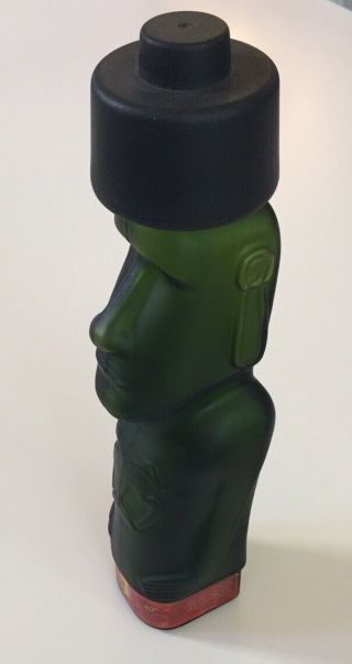 Pisco Capel Easter Island Moai Tiki Statue Green 13.  25 " Glass Bottle From Chile