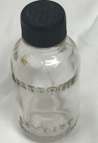 Rare Vintage Listerine Embossed Bottle Lambert Pharmacal Co.  Small 3 " Size