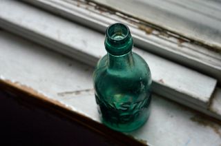 Antique Bottle green JOHNSTON & CO squat soda PA civil war era 3
