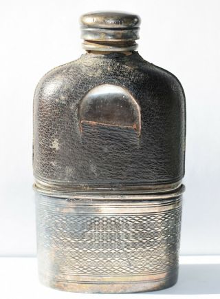 Antique Nimrod hip FLASK,  vintage spirit flask large antique hip flask Liquor 2