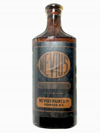 Crude Oil In Vintage Cork Bottle Nevius Paints Yonkers,  Ny With Label