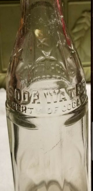 Property Of Coca Cola Soda Water Embossed Stars Chattanooga Tn