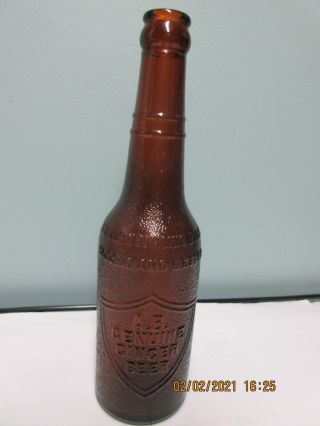 Vintage Ginger Beer Old English Embossed Amber Soda Bottle
