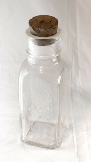Honey Acres Glass Embossed Bottle Jar With Cork 1 Lb Size