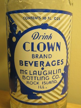 Old Clown Brand Soda - Mclaughlin Bottling Co.  Rock Island,  Illinois