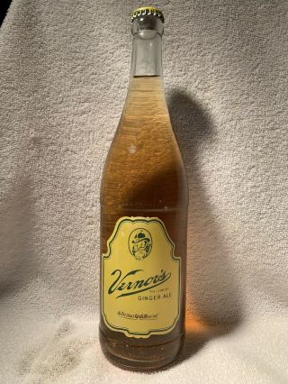 Full 24oz Vernor’s Ginger Ale Acl Soda Bottle Buffalo,  N.  Y.
