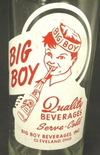 Vintage Acl Soda Bottle: Big Boy Of Cleveland,  Ohio - 9 Oz Acl