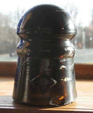 Dark Root Beer Amber Cd 102 Glass Insulator.