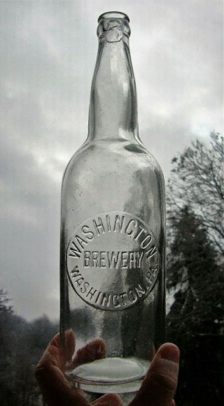 Washington Brewery Early Quart Crown Top Beer Bottle Washington Pennsylvania