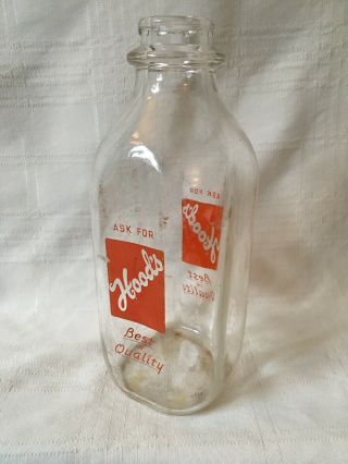 Vintage Quart Milk Bottle Hood’s Dairy Hoods St Petersburg Florida