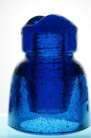 Fizzy Cobalt Blue Glass Insulator Cd 565.  1 Made In Ussr Soviet Russian