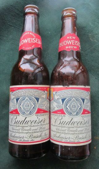 Budweiser Brew Vintage Long Neck Bottle Paper Label Non Alcoholic Beer