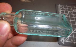VINTAGE three in one oil bottle - great collectible - blue tint 2