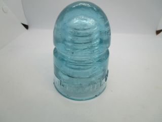 Cd - 145 G.  N.  W.  Tel Co Glass Insulator In A Light Sky Blue Color,  Made In Canada