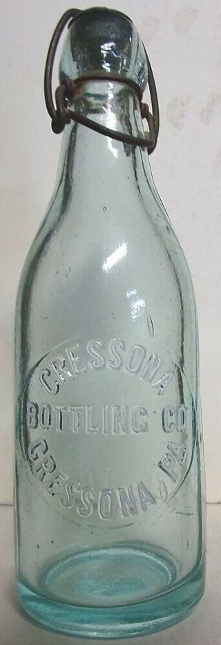 Vintage Cressona Bottling Co.  Embossed Blob Top Bottle W/ Bale - Cressona,  Pa