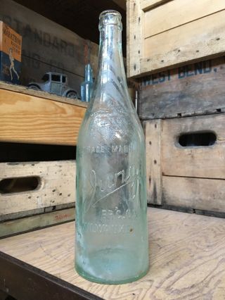 Large Vintage Glass Beer Bottle Jung Brewing Company Milwaukee Wisconsin