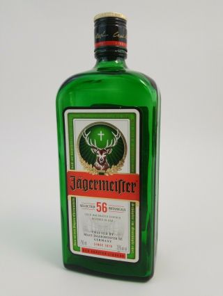 Empty Jagermeister 750 Ml Green Glass Bottle With Cap Holiday Craft Projects
