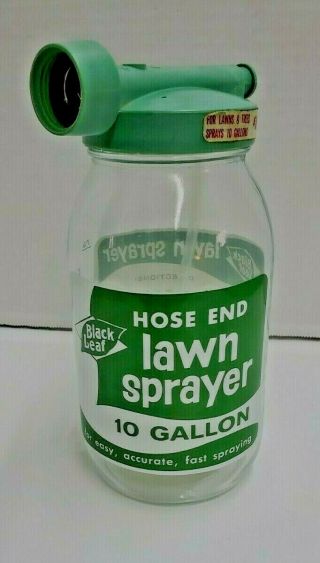 Vintage Glass Black Leaf Lawn Sprayer Instructions & Price Sticker