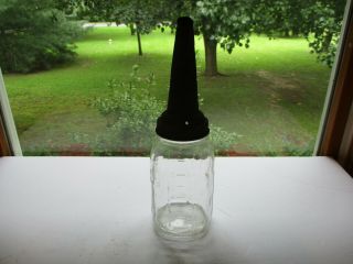 Vintage Jay Rhodes Oil Can Spout Ball Perfect Mason Clear Jar