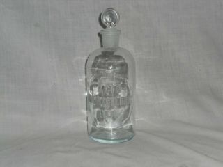 Vintage Glass Hydrochloric Acid (hcl) Apothecary Jar W/glass Stopper