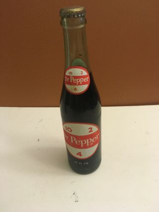 Vintage 10 Oz Full Bottle Of Dr.  Pepper Never Opened