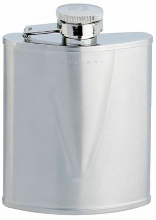 Colibri Rare Vintage Wide Mouth Stainless Steel 6 Oz Satin Silver Flask
