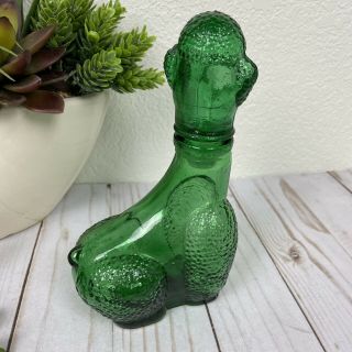 Vintage Green Glass Poodle Shaped Bottle Decanter 2
