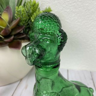 Vintage Green Glass Poodle Shaped Bottle Decanter 3