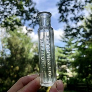 Small Blown Bottle Eastman & Bro Perfumers Philadelphia Pa Ribbed 1890s