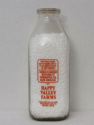 Sspq Milk Bottle Happy Valley Farms Dairy Rossville Ga Walker County Space Saver