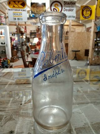 Roberts Indianapolis Quart Milk Bottle