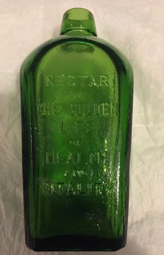 “straubmuller’s Elixir Tree Of Life Since 1880” Vintage Green Bottle