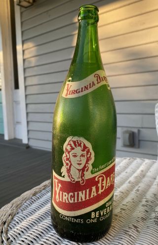 Vintage - Virginia Dare Beverages One Quart Soda Bottle,  Kensington,  Pa