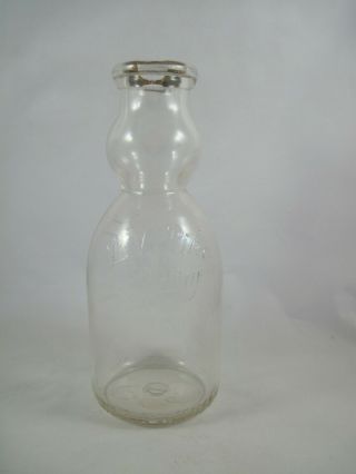 L V Pike Dairy Bottle Clear Glass Creamer Top Paper Cardboard Lid Cap Aurora Il