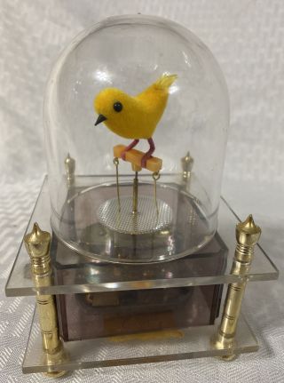 Vintage Yellow Bird Music Box - One Of A Kind Rare Japan