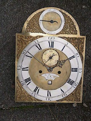 C1760 8 Day Longcase Grandfather Clock Dial,  Movement 12x16,  1/2 Inch Hen Harding