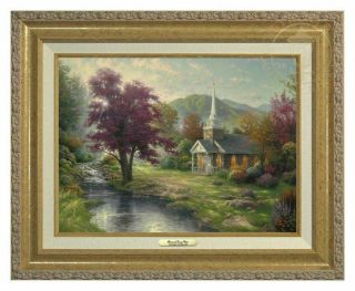 Thomas Kinkade Streams Of Living Water 12 X 16 Canvas Classic (gold Frame)