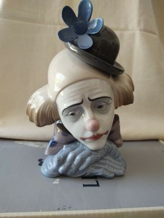 Lladro : Pensive Clown Head With Base 5130 Retired / Dg