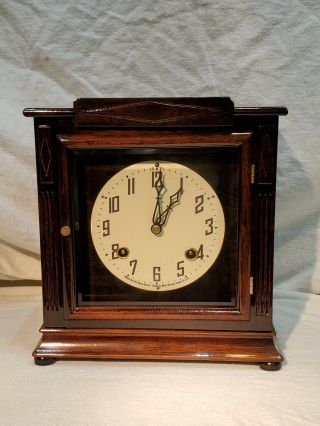 Restored Antique Haven Mahogany Mantle Clock ©1920