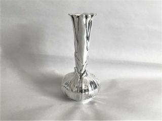 Vintage Christofle France Onion Bud Vase Heavy Silver Plated 4 7/8 " Tall Elegant