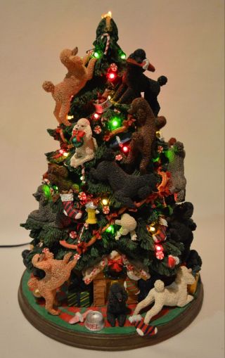 Danbury Poodle Dog Christmas Tree Lighted Figurine Retired