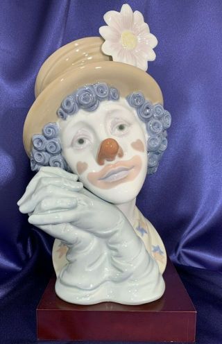 Lladro 5542 Melancholy Clown Bust Head Porcelain Figurine
