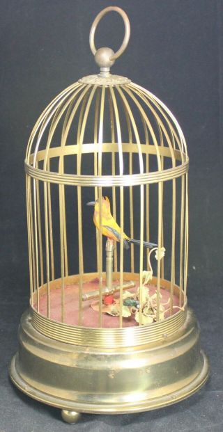 Automaton Singing Bird In Cage Music Box - German - Vintage - Parts/repair