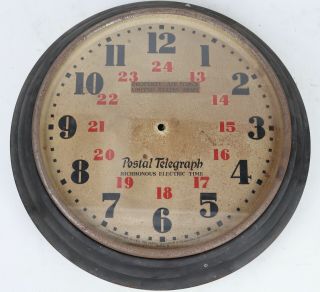 - Rare Vintage Hammond Instrument Postal Telegraph Wall Clock 20 " Usa