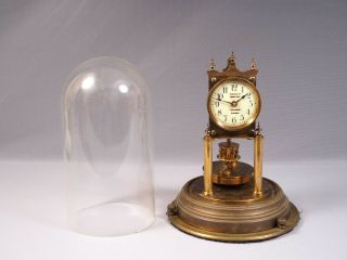 Antique Gustav Becker Bha 400 Day Anniversary Clock Brass Disc Pendulum