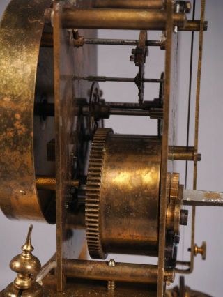 Antique Gustav Becker BHA 400 Day Anniversary Clock Brass Disc Pendulum 5